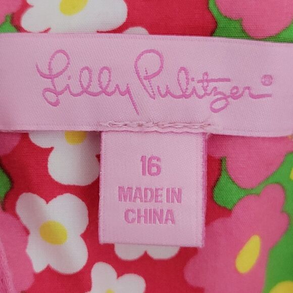 Lilly Pulitzer Girls Carolina Dress Bubble Hem 16 - Picture 2 of 3
